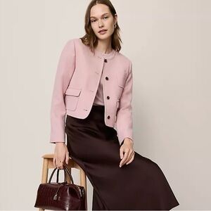 Ann Taylor Pink Crew Neck Jacket